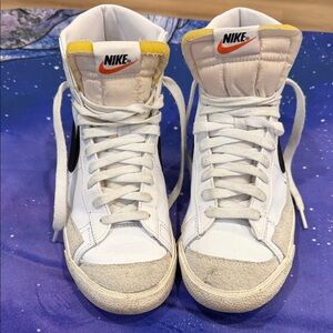 Nike White and Yellow Athletic Shoes